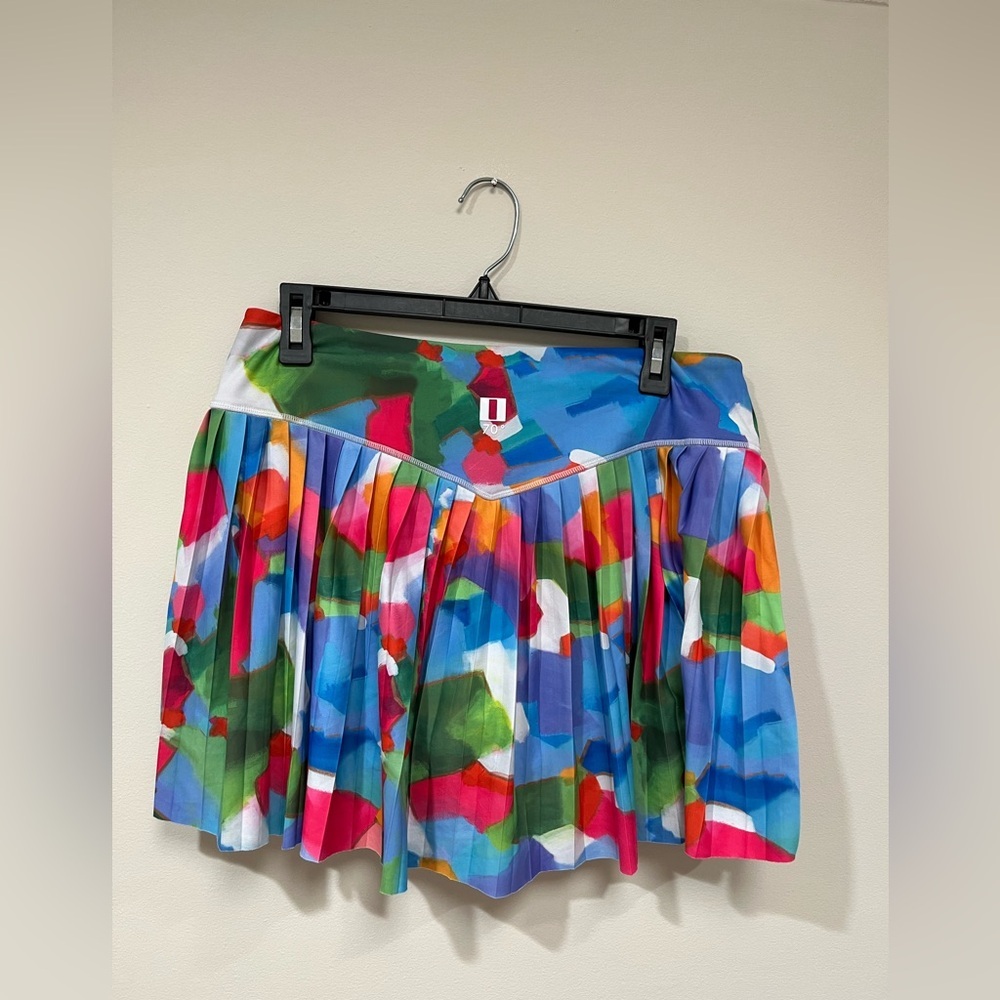70° x Meghan Rosenthal Colorful Abstract Art Pleated Tennis Skort size Large - Picture 7 of 8
